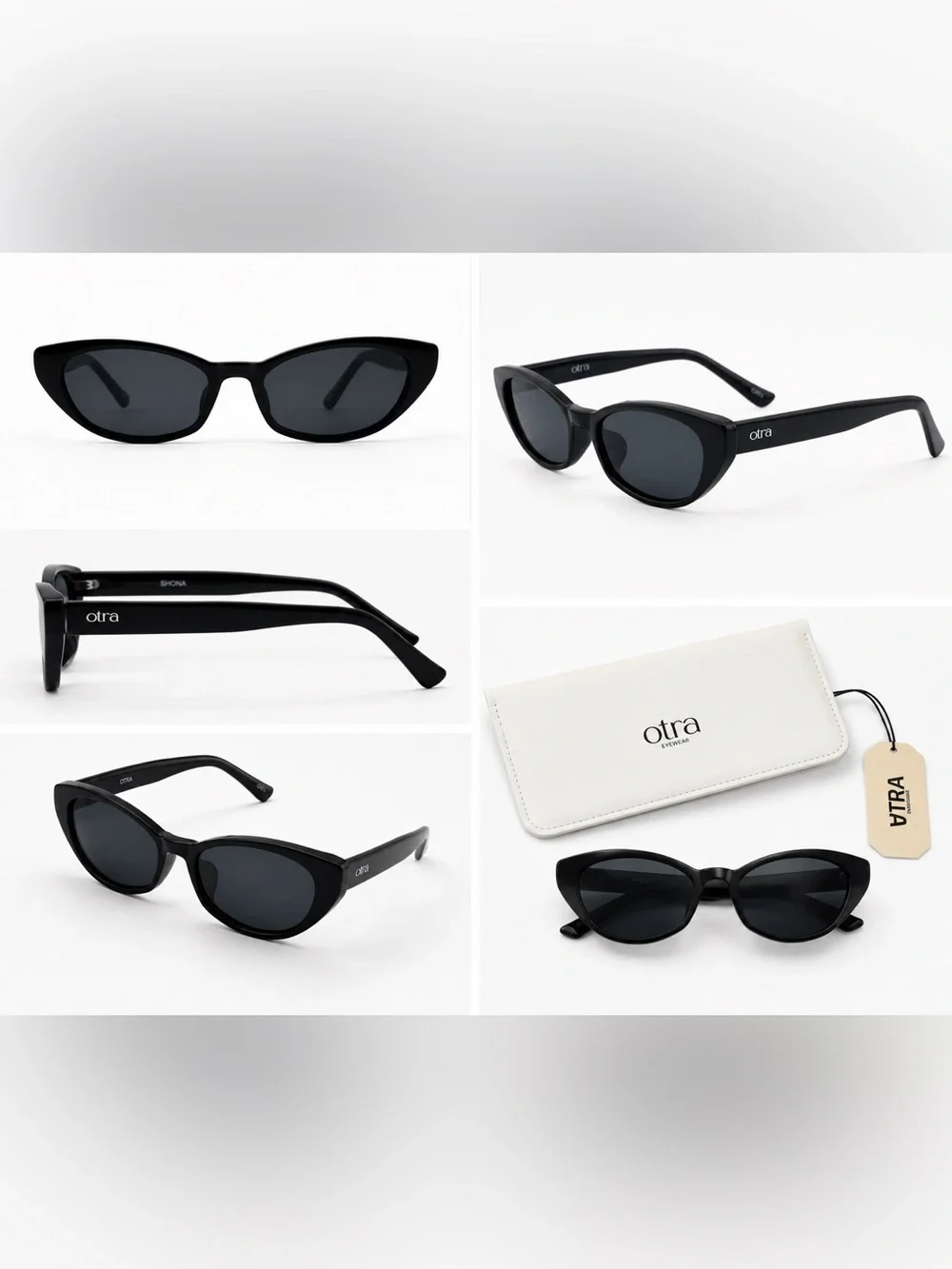 OTRA Shona Cat Eye Sunglasses – Black | NWT | Case & Tags Included 🖤👓